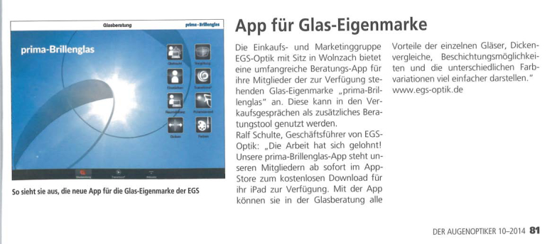 App für Glas-Eigenmarke